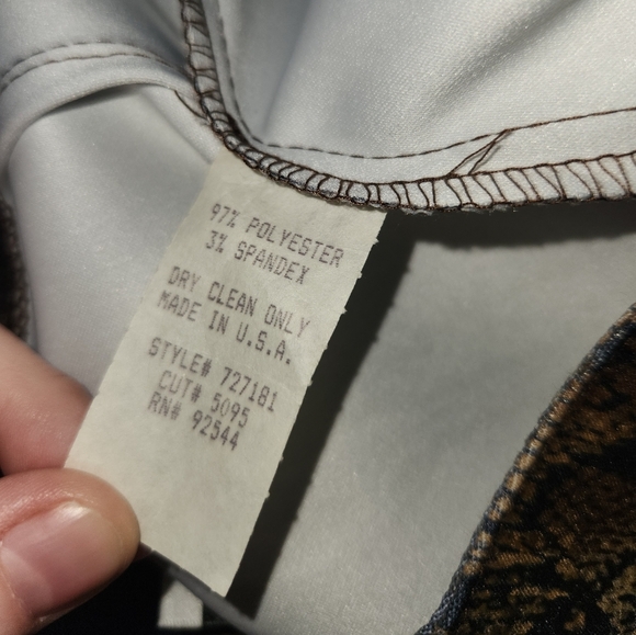 Harlow‎ vintage 3 piece faux leather animal print outfit jacket skirt pants - Picture 15 of 15